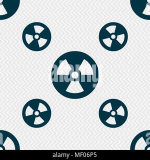 radiation icon sign. Seamless pattern with geometric texture. Vector illustration Stock Vector