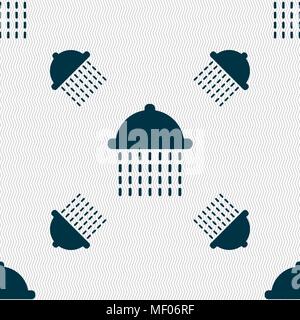 shower icon sign. Seamless pattern with geometric texture. Vector illustration Stock Vector