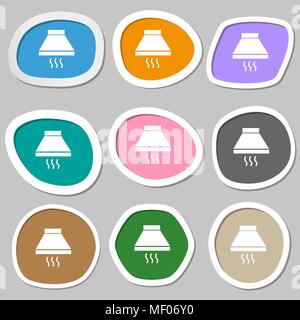 Kitchen hood icon sign. Multicolored paper stickers. Vector illustration Stock Vector