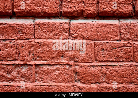 Very old, worn out red brick wall texture, background made from the very big bricks Stock Photo