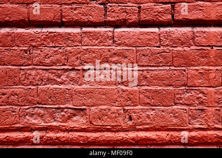 Very old, worn out red brick wall texture, background made from the very big bricks Stock Photo