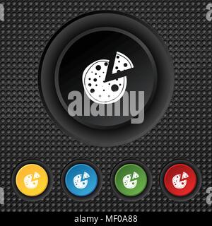 Pizza Icon. Set colourful buttons sign. Vector illustration Stock ...