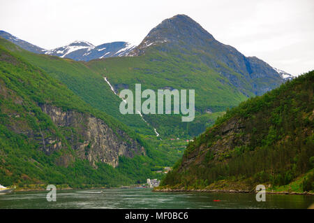 Views of the famous fjord of geirangerfjord, in Norway One of the most visited in the country Stock Photo