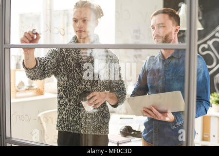 Creative coding team working on new project Stock Photo