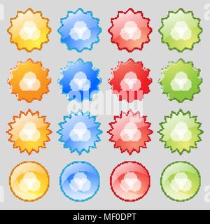 Color scheme icon sign. Big set of 16 colorful modern buttons for your design. Vector illustration Stock Vector