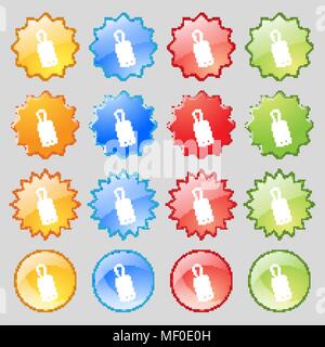 army chains icon sign. Big set of 16 colorful modern buttons for your design. Vector illustration Stock Vector