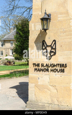 The Slaughters Manor House luxury hotel and restaurant in the pretty Cotswold village of Lower Slaughter in Gloucestershire, UK Stock Photo
