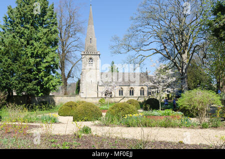 The Parish Church of Saint Mary Lower Slaughter in the pretty Cotswold village of Lower Slaughter in Gloucestershire, UK Stock Photo