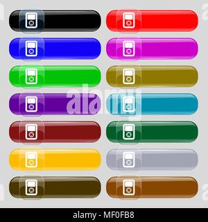 Tetris, video game console icon sign. Big set of 16 colorful modern buttons for your design. Vector illustration Stock Vector