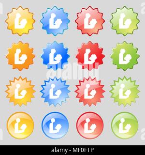 read a book icon sign. Big set of 16 colorful modern buttons for your design. Vector illustration Stock Vector