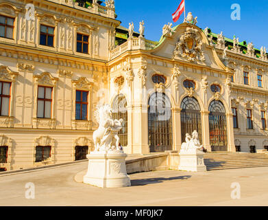 Upper Belvedere, Belvedere is a historic building complex in Vienna, Austria. The building was completed in 1723 Stock Photo