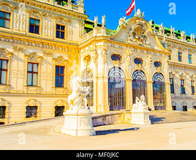 Upper Belvedere, Belvedere is a historic building complex in Vienna, Austria. The building was completed in 1723 Stock Photo