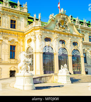 Upper Belvedere, Belvedere is a historic building complex in Vienna, Austria. The building was completed in 1723 Stock Photo