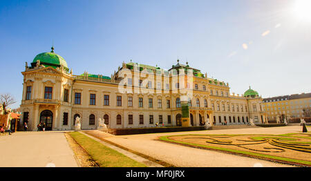 Upper Belvedere, Belvedere is a historic building complex in Vienna, Austria. The building was completed in 1723 Stock Photo