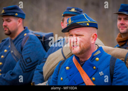 MOORPARK, USA - APRIL, 18, 2018: Portrait of man wearing uniform representing the Civil War Reenactment in Moorpark, the largest battle reenactment Stock Photo