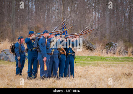 MOORPARK, USA - APRIL, 18, 2018: The Blue and Gray Civil War Reenactment in Moorpark, CA is the largest battle reenactment west of the Mississippi Stock Photo