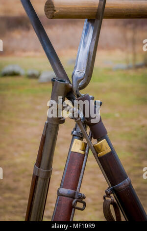 MOORPARK, CA - MARCH 18: The Blue and Gray Civil War Reenactment in Moorpark, CA is the largest battle reenactment west of the Mississippi. On March 18, 2018. Stock Photo