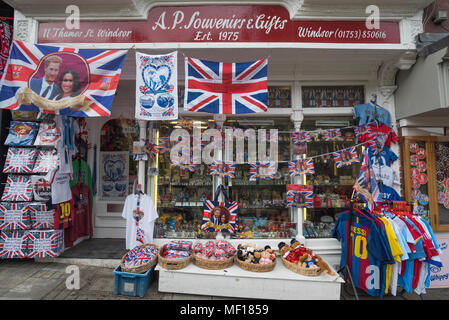 Royal Wedding souvenirs for sale, Windsor, Berkshire, UK Stock Photo