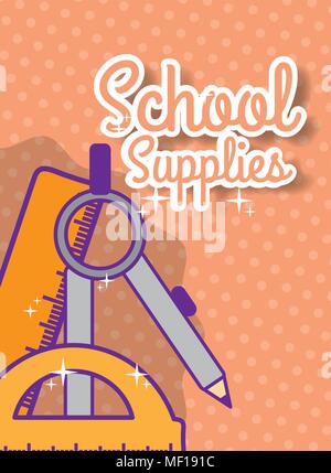 back to school supply Stock Vector