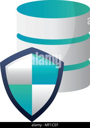 shield guard with data disk Stock Vector