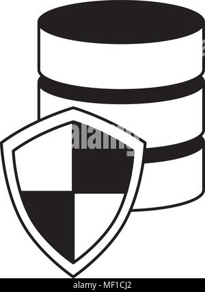 shield guard with data disk Stock Vector
