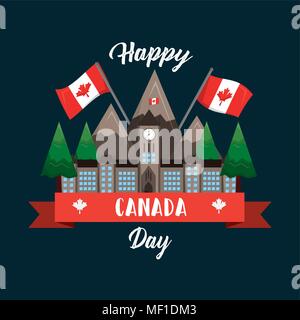 happy canada day Stock Vector