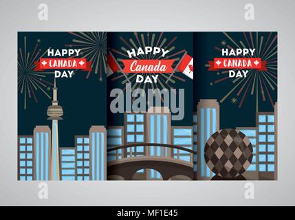 happy canada day Stock Vector