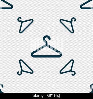 clothes hanger icon sign. Seamless pattern with geometric texture. Vector illustration Stock Vector