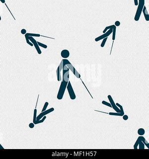 blind icon sign. Seamless pattern with geometric texture. Vector illustration Stock Vector