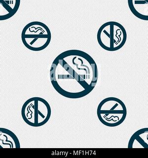 no smoking icon sign. Seamless pattern with geometric texture. Vector illustration Stock Vector