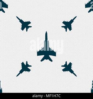 fighter icon sign. Seamless pattern with geometric texture. Vector illustration Stock Vector