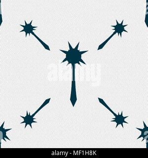 Mace icon sign. Seamless pattern with geometric texture. Vector illustration Stock Vector