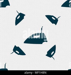 Iron icon sign. Seamless pattern with geometric texture. Vector illustration Stock Vector