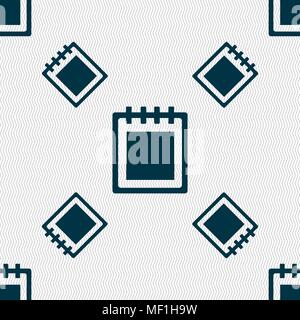 Notepad icon sign. Seamless pattern with geometric texture. Vector illustration Stock Vector