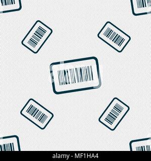 Barcode icon sign. Seamless pattern with geometric texture. Vector illustration Stock Vector