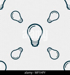 Light bulb icon sign. Seamless pattern with geometric texture. Vector illustration Stock Vector