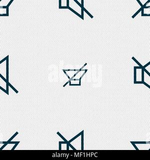 without sound, mute icon sign. Seamless pattern with geometric texture. Vector illustration Stock Vector