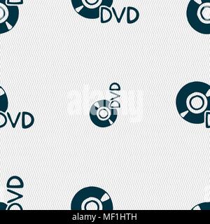 dvd icon sign. Seamless pattern with geometric texture. Vector illustration Stock Vector