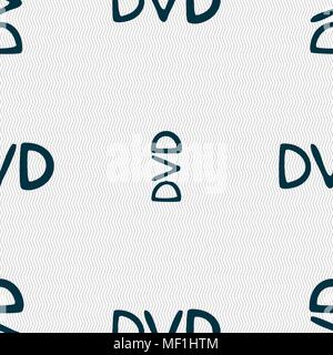 dvd icon sign. Seamless pattern with geometric texture. Vector illustration Stock Vector