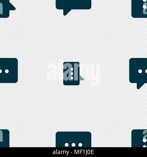 Cloud of thoughts icon sign. Seamless pattern with geometric texture. Vector illustration Stock Vector
