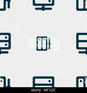 Server icon sign. Seamless pattern with geometric texture. Vector illustration Stock Vector