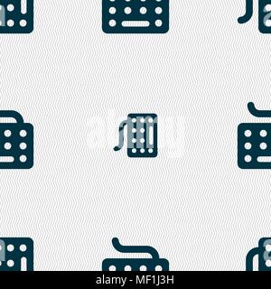keyboard icon sign. Seamless pattern with geometric texture. Vector illustration Stock Vector