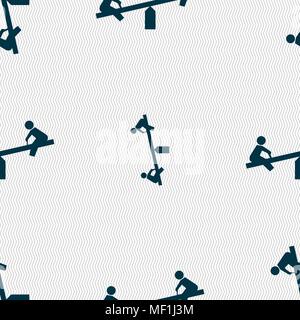 swing icon sign. Seamless pattern with geometric texture. Vector illustration Stock Vector