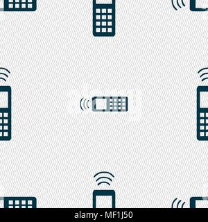 the remote control icon sign. Seamless pattern with geometric texture. Vector illustration Stock Vector