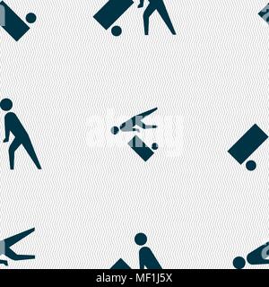 Loader icon sign. Seamless pattern with geometric texture. Vector illustration Stock Vector