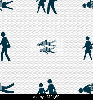 crosswalk icon sign. Seamless pattern with geometric texture. Vector illustration Stock Vector