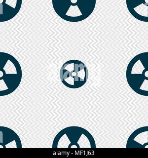radiation icon sign. Seamless pattern with geometric texture. Vector illustration Stock Vector