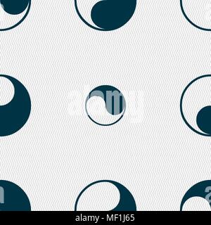 Yin Yang icon sign. Seamless pattern with geometric texture. Vector illustration Stock Vector