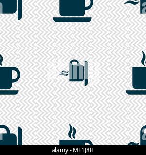 coffee icon sign. Seamless pattern with geometric texture. Vector illustration Stock Vector