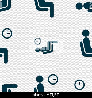 waiting icon sign. Seamless pattern with geometric texture. Vector illustration Stock Vector